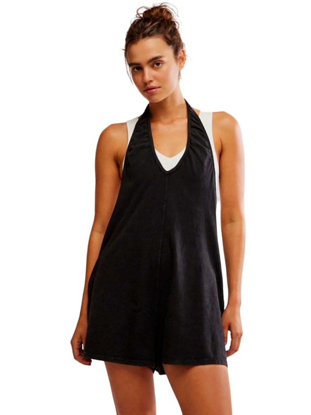 Free People FP Movement Hot Shot
Halter Romper Washed Black Size S NWT